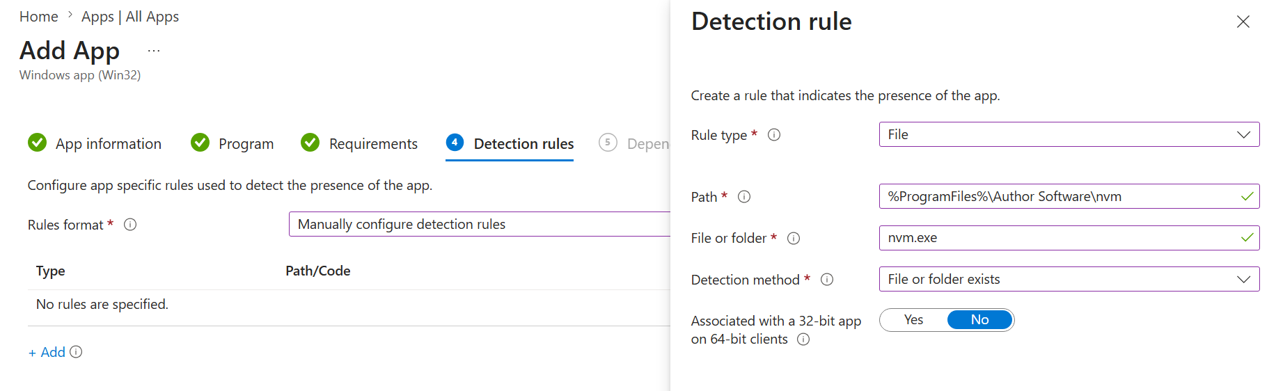 Detection rules